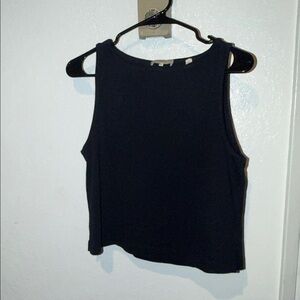 Vince Black Sleeveless Crop Tank Top